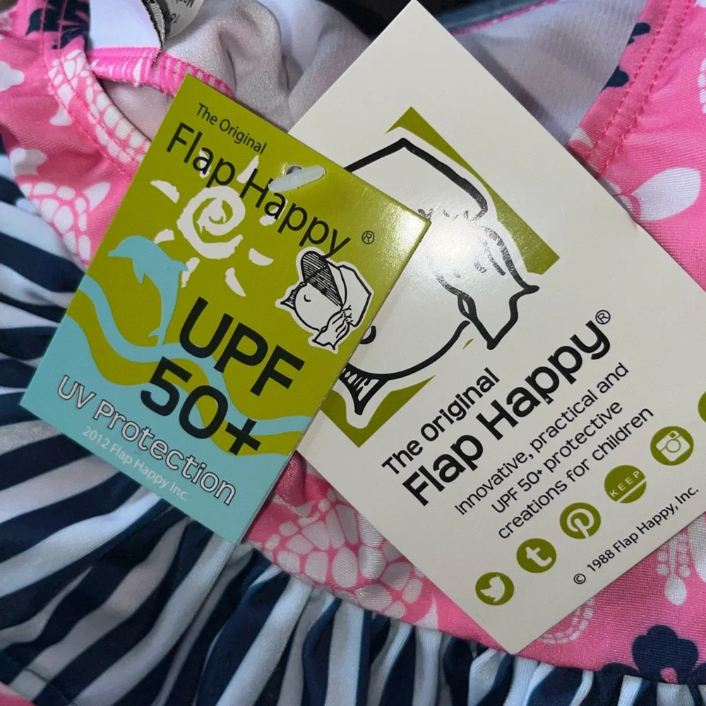Flap Happy Kids UV 50 NWT Pink Ruffle One Piece Swimsuit Size 12M
